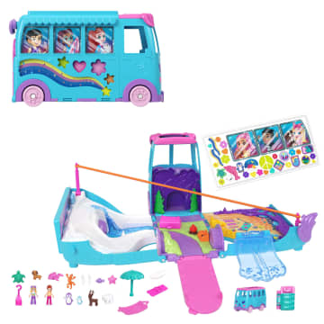 Polly Pocket Pet Mobile Adventure Playset With Micro Dolls & Transforming Camper Van, Pets & Toy Car - Image 1 of 6