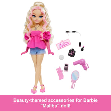 Barbie Dream Besties Barbie “Malibu” Fashion Doll With 8 Makeup & Hair Themed Accessories - Image 3 of 6