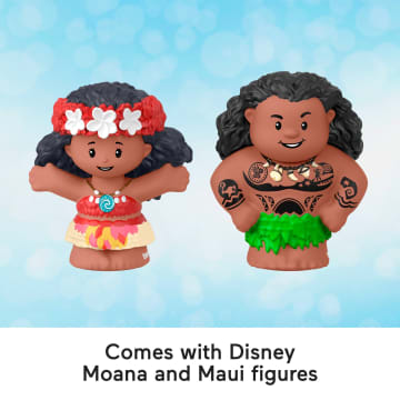 Disney Princess Moana Toys, Moana & Maui's Canoe, Fisher-Price Little People Toddler Toys - Imagem 4 de 6