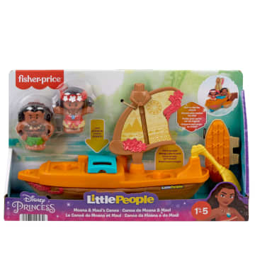Disney Princess Moana Toys, Moana & Maui's Canoe, Fisher-Price Little People Toddler Toys - Imagem 6 de 6