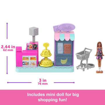 Barbie Mini Barbieland Collectible Supermarket Playset With 1.5-inch Barbie Doll, interactive Play Areas For Storytelling Fun - Imagen 4 de 6