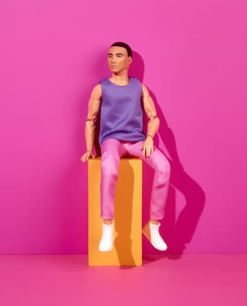 Ken Doll, Barbie Looks, Black Hair, Purple Top With Pink Pants - Image 4 of 6
