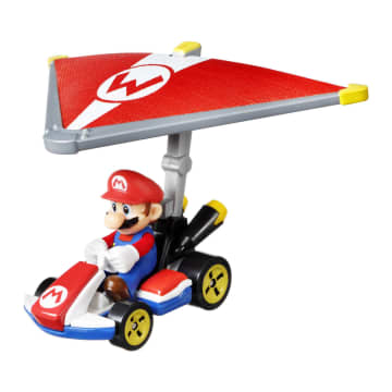 Hot Wheels Mario Kart Veículo de Brinquedo Mário Padrão Kart com Super Glider - Imagem 2 de 4