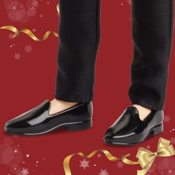 Barbie Signature 2025 Holiday Black Hair Ken Collectible Fashion Doll Wearing Full Suit With Golden Jacket - Imagem 4 de 6