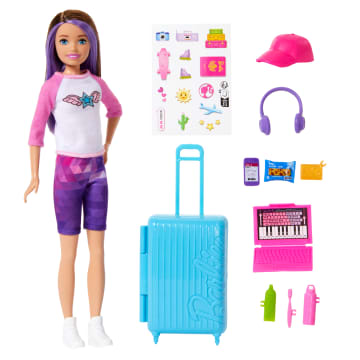 Barbie Skipper Doll & 10 Accessories, Travel Set With Luggage, Sticker Sheet & More - Image 5 of 6
