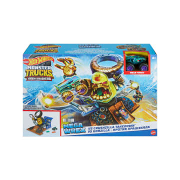Hot Wheels Monster Trucks Arena Smashers MEGA-Wrex vs Crushzilla Takedown Playset - Imagen 6 de 6