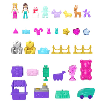 Polly Pocket Dolls And Playset Advent Calendar, Gingerbread House With Dollhouse Furniture, Toy Car, And Holiday Accessories - Image 2 of 6