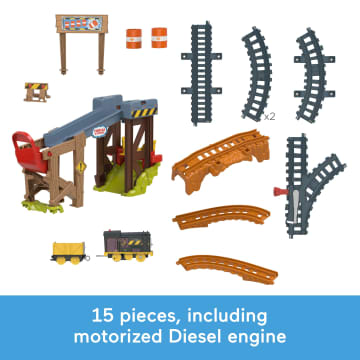 Thomas & Friends Diesel's Lift & Load Construction Set, Motorized Toy Train With Track & Cargo - Image 5 of 6