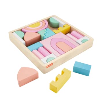 Fisher-Price  Coffret Château de Blocs en Bois, 28Éléments en Bois - Imagem 1 de 6