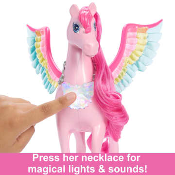 Barbie A Touch Of Magic Pink Pegasus With Puppy, Winged Horse Toys With Lights And Sounds - Imagem 4 de 6