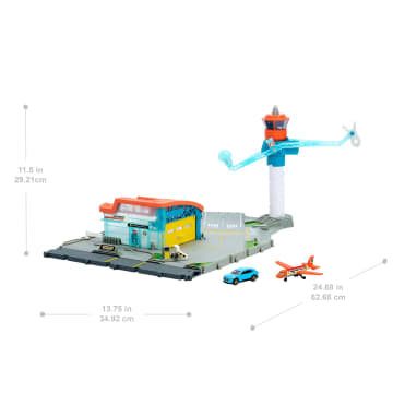 Matchbox Airport Takeoff Adventure Playset With 1 Die-Cast Toy Audi Car & 1 Plastic Plane - Imagen 3 de 6