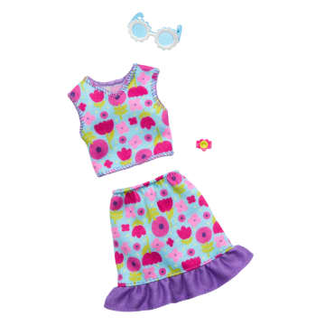 Barbie Doll Clothing, Fashion Pack With Floral Top, Skirt & Accessories (1 Outfit)