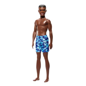 Beach Ken Doll With Dark Brown Hair Wearing Blue Swimsuit - Image 4 of 6