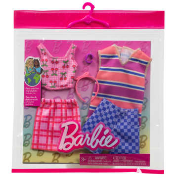 Barbie Clothes, Fashion & Accessory Pack With Cherry-inspired Outfits For Barbie & Ken Dolls - Image 2 of 3