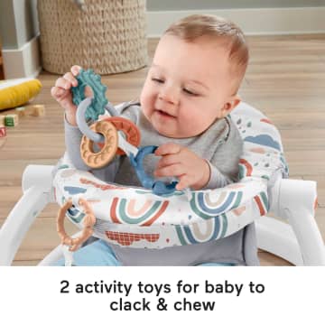 Fisher-Price Sit-Me-Up Floor Seat Portable Baby Chair With Toys, Rainbow Showers - Image 3 of 6