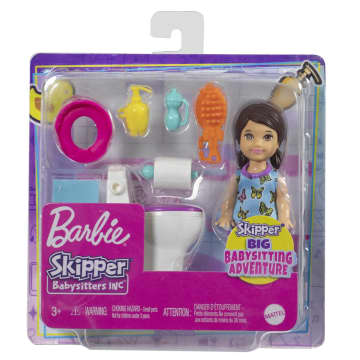Barbie Small Doll And Accessories, Babysitters Inc. Set With Toilet And 5 Pieces - Image 5 of 5