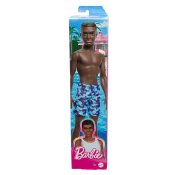 Beach Ken Doll With Dark Brown Hair Wearing Blue Swimsuit - Image 6 of 6