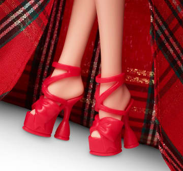 Barbie 2024 Holiday Barbie Doll, Seasonal Collector Gift, Barbie Signature, Plaid Gown With Red Bow - Image 4 of 6