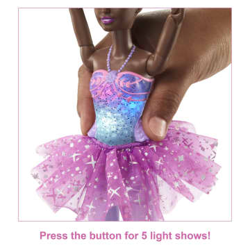 Barbie Dreamtopia Twinkle Lights Ballerina Doll, Brunette With Light-Up Feature, Tiara And Tutu - Image 4 of 6