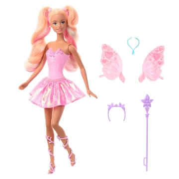Barbie Fantasy Fairy Doll With Color-Change Wings And Outfit, includes Toy Wand With Sponge & Fashion Accessories - Image 5 of 6