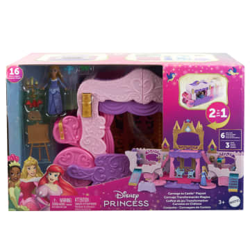 Disney Princess Carriage To Castle Transforming Playset With Aurora Small Doll, 4 Figures & 3 Levels - Image 6 of 6