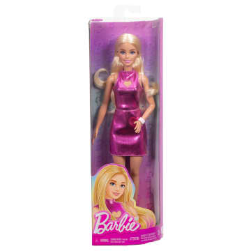 Barbie Fashionistas Doll #230 in Metallic Pink Minidress With Heart Cut-Out, Blond Hair - Imagem 6 de 6
