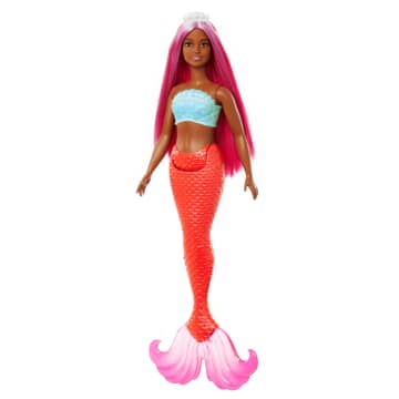 Barbie Mermaid Doll With Magenta Hair, Tropical Red Tail And Headband Accessory - Image 5 of 6