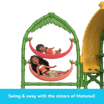 Disney Moana 2 Toys, Moana & Simea Village Home Playset, 2 Small Dolls, Friend Figure & 15 Accessories - Image 3 of 6