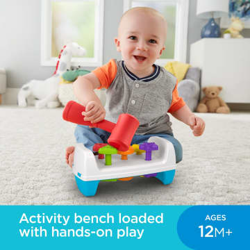 Fisher-Price Tap & Turn Bench Pretend Tools 2-Sided Toy For Infants And Toddlers - Image 2 of 6
