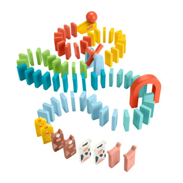 Fisher-Price  Coffret de Jeu Dominos en Bois, 72Éléments en Bois - Imagen 1 de 6