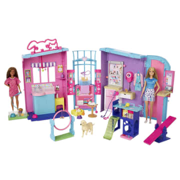 Barbie Pet Daycare Playset With 2 Dolls & 30+ Accessories including 8 Animals, 3+Feet Long - Image 1 of 6