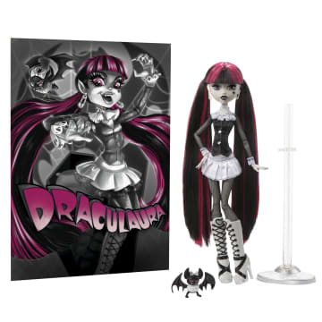 Monster High Doll With Posters, Draculaura in Black And White - Imagen 5 de 6