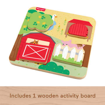 Fisher-Price Wooden Farm Animal Board Busy Activity Toy For Baby & Toddler, 1 Wood Piece - Imagen 5 de 6