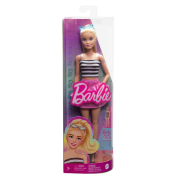 Barbie Fashionista Boneca Blusa Listrada Preta e Branca com Saia Rosa - Image 6 of 6