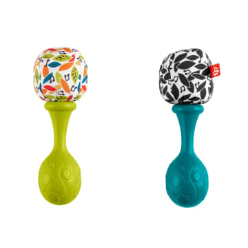 Fisher-Price Rattle ‘n Rock Maracas Set Of 2 Baby Rattles, Newborn Toys, Neutral Colors - Imagen 5 de 6