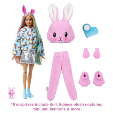 Barbie Doll Cutie Reveal Bunny Plush Costume Doll With Pet, Color Change - Image 3 of 6