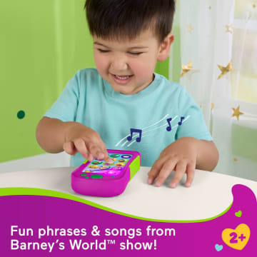 Fisher-Price Barney's World Hey Barney Phone Musical Toddler Toy With Lights For Kids, Multilanguage Version - Image 2 of 6