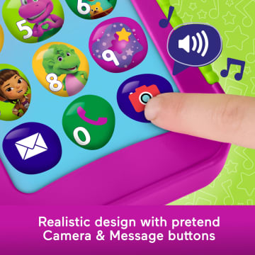 Fisher-Price Barney's World Hey Barney Phone Musical Toddler Toy With Lights For Kids, Multilanguage Version - Image 4 of 6