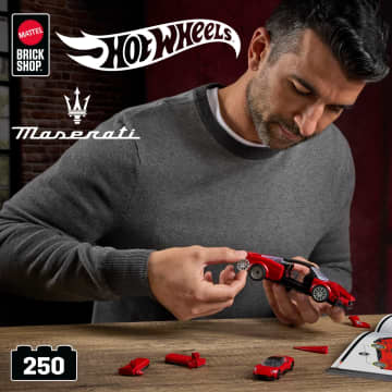 Mattel Brick Shop Hot Wheels Maserati MC20 Building Toy Kit (250 Pieces), For Collectors - Image 2 of 6