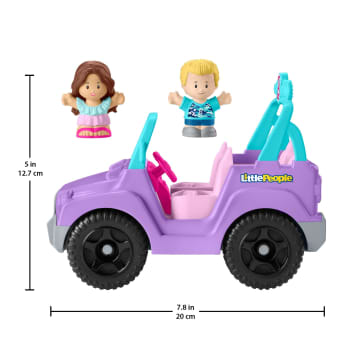 Little People Barbie Toy Car With Music Sounds And 2 Figures, Beach Cruiser, Toddler Toys - Imagem 5 de 6
