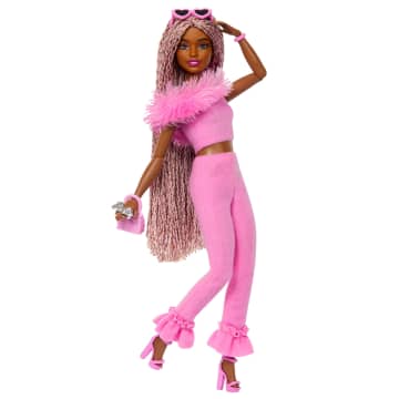 Barbie Deluxe Style Doll #4 in Soft Pink Jumpsuit, Pink And Brown Braided Hair - Imagen 1 de 6
