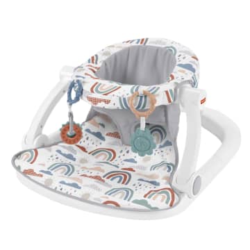 Fisher-Price Sit-Me-Up Floor Seat Portable Baby Chair With Toys, Rainbow Showers - Image 1 of 6
