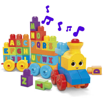 MEGA BLOKS First Builders ABC Musical Train Toy Building Blocks With Music (50 Pieces) For Toddler - Image 6 of 6