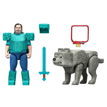 Minecraft – Coffret Figurines – Meilleur Ami Canin, 2 Fig. et 2 Acc. - Imagen 4 de 6