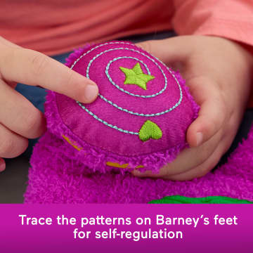 Fisher-Price Barney's World Sensory Barney Plush Toy With Fidget Activity For Toddlers - Image 4 of 6