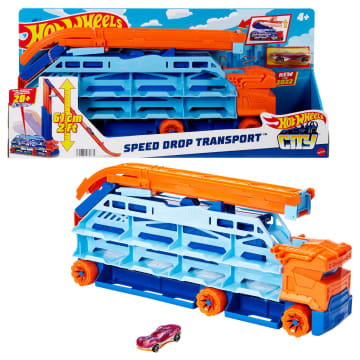 Hot Wheels City Speed Drop Transport Hauler, includes 1 Car - Image 5 of 5