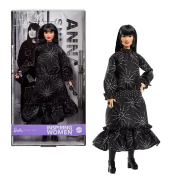 Barbie Inspiring Women Doll, Anna Sui Collectible in Black Dress With Sunglasses & Perfume Accessories - Image 1 of 6