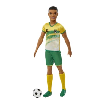 Ken Soccer Doll, Cropped Hair, #21 Uniform, Soccer Ball, Cleats,  Socks, 3 & Up - Image 5 of 6