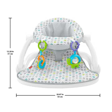 Fisher-Price Sit-Me-Up Floor Seat Portable Baby Chair With Toys, Honeydew Drop - Image 6 of 6