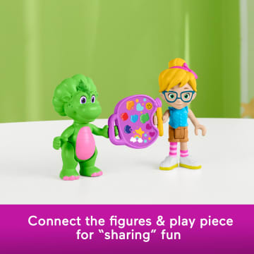 Fisher-Price Barney's World Barney's Friend Vivie & Baby Bop Figure Set For Kids, 3 Toys - Imagen 3 de 6